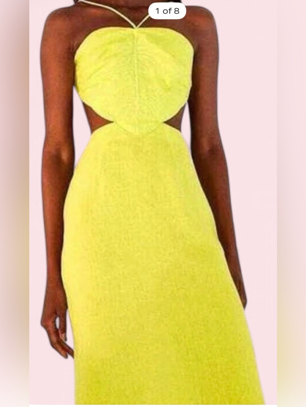 Yellow Cutout Halter Maxi Dress